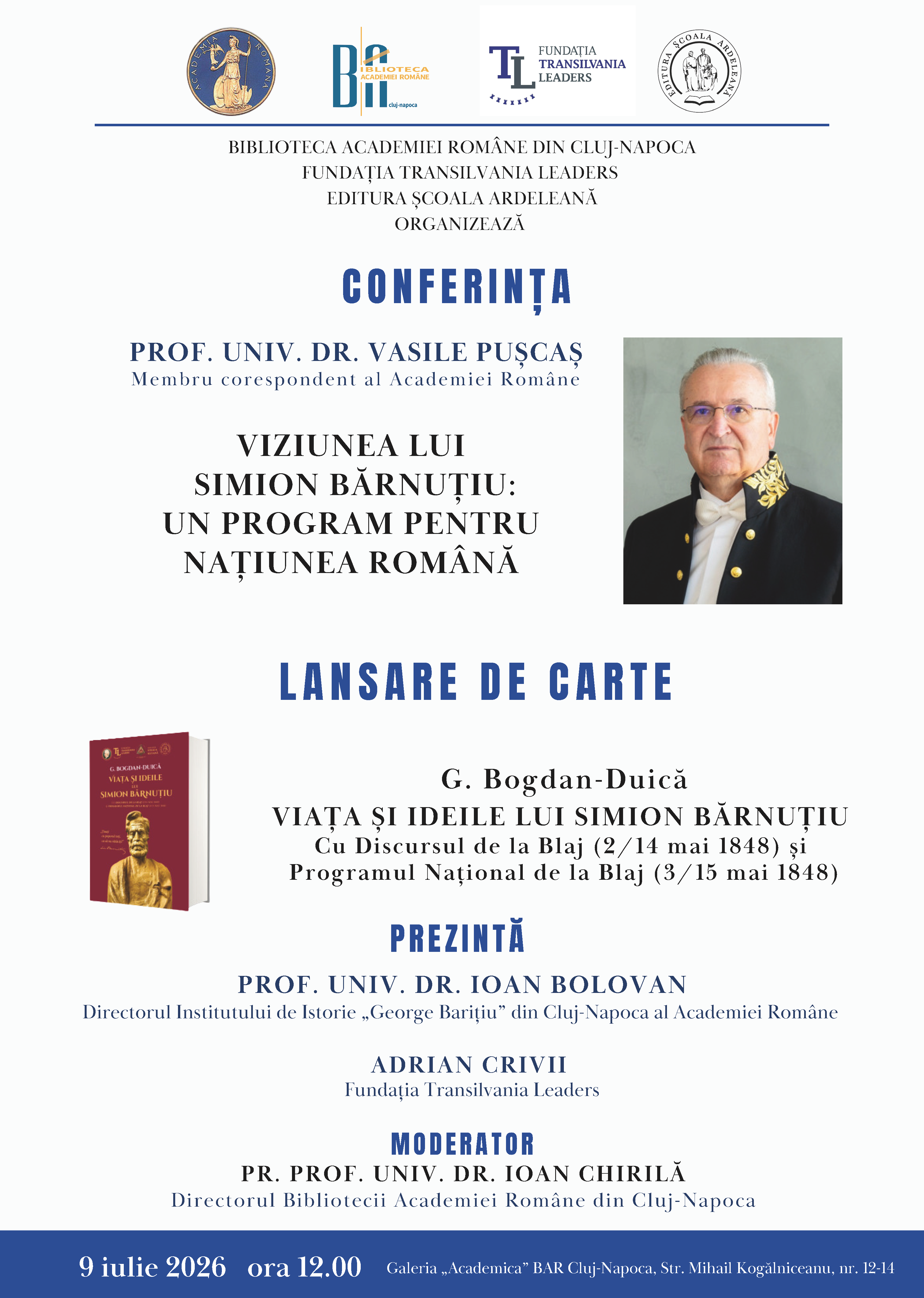 Conferința „Viziunea lui Simion Bărnuțiu: un program pentru națiunea română